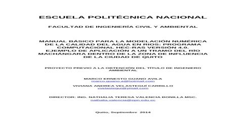 Hec Ras Ejemplo Calidad Agua PDF Document