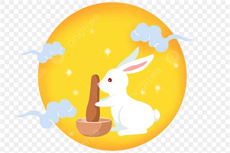 Mid Autumn Rabbit Png Transparent Hand Drawn Cartoon Mid Autumn Rabbit