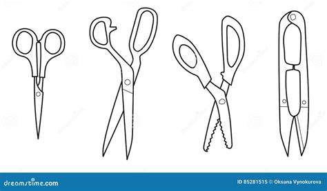 Sewing cutting tools stock illustration. Illustration of sewing - 85281515