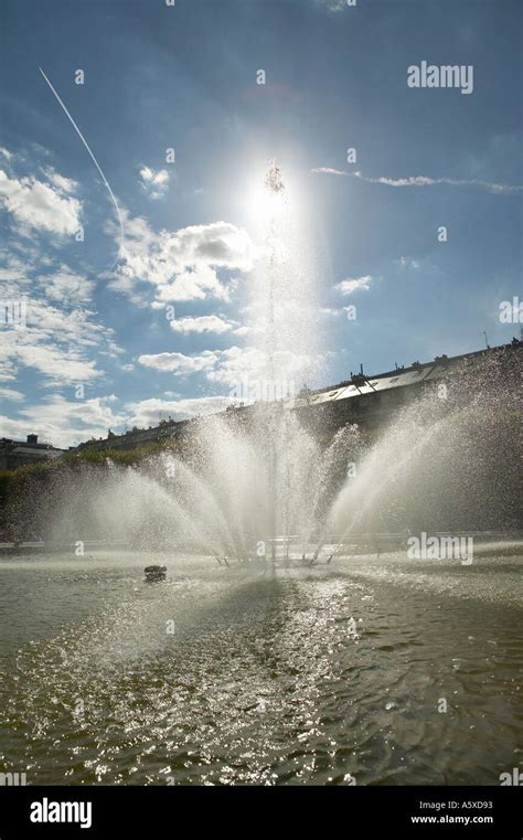 Fountain in the garden of the Palais Royal in Paris France August 2004 ...