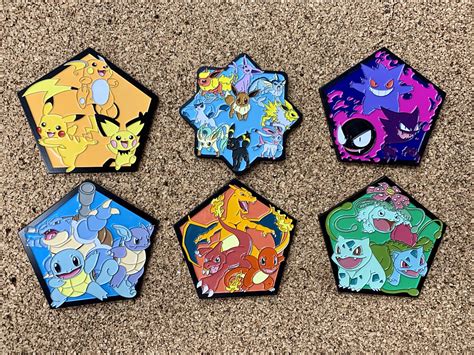 Pokemon Evolution Chart Complete Set of 6 Custom 3 INCH Enamel | Etsy