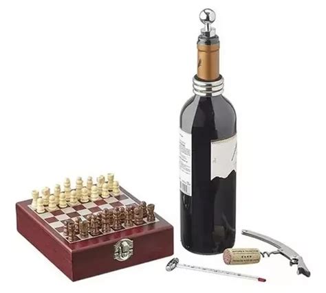 Kit Abridor De Vinho Caixa De Madeira E Jogo De Xadrez Mercadolivre