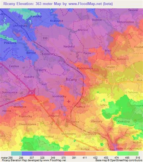 Elevation Of Ricany Czech Republic Elevation Map Topography Contour