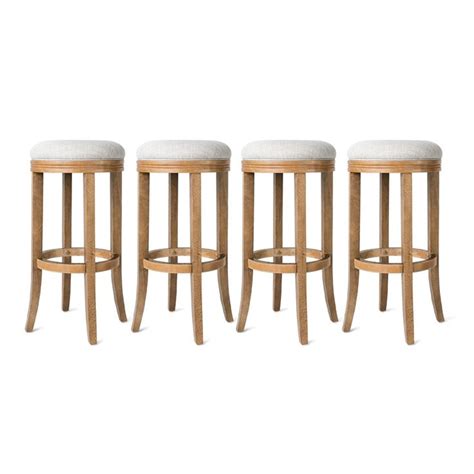 Maven Lane Eva 31 Inch Tall Bar Height Rotating Backless Barstool In