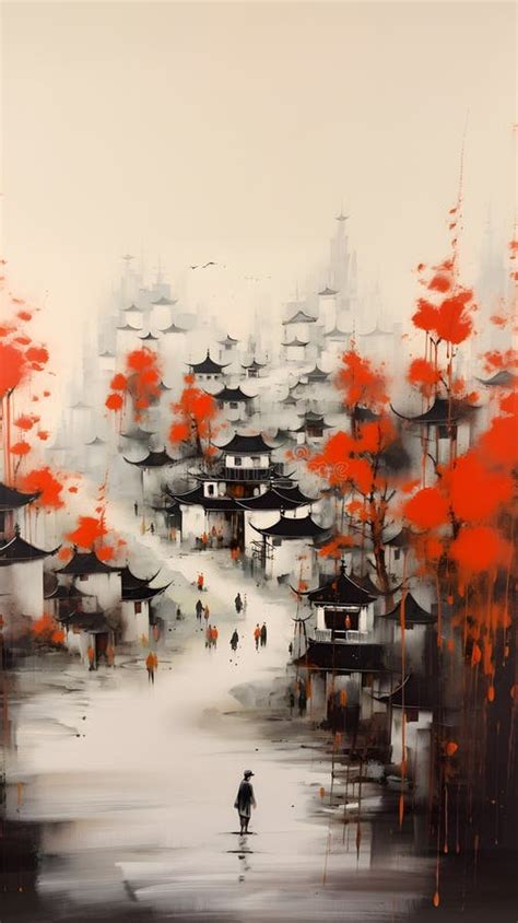 Chinese Village Painting Stock Illustrations – 758 Chinese Village ...