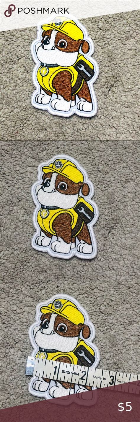 Paw Patrol Rubble Patch Iron On Embroidered Diy Rubble Paw Patrol