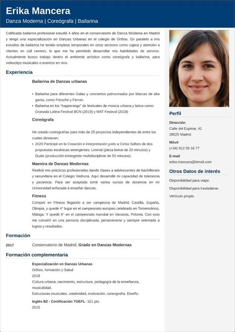 Curriculum Vitae Funcional Plantillas Y Ejemplos