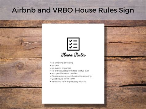 Airbnb Vrbo House Rules Sign Printable Guest Arrival Pdf Etsy Ireland