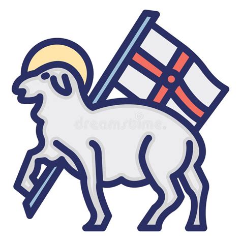 Lamb and Flag Isolated Vector Icon Which Can Easily Modify or Edit ...