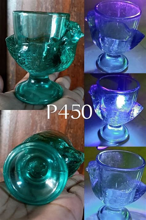 Vintage Uv Reactive Glassware Uranium Glass Vaseline Glass Depression