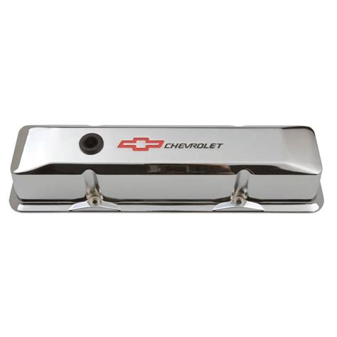 Proform 141 117 Engine Valve Covers Tall Style Die Cast Chrome With Bowtie Logo For Sb Chevy