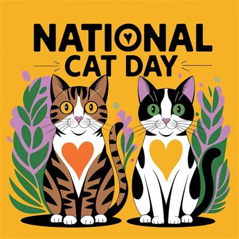 National Cat Day Premium Ai Generated Vector