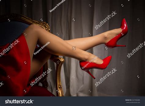 Female Legs Red High Heels Stock Photo 367358489 Shutterstock