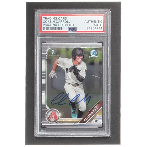 Corbin Carroll Signed 2019 Bowman Chrome Draft #BDC125 RC (PSA ...