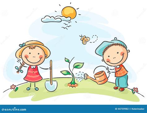 Kids Spring Activities Stock Vector Image 44759982