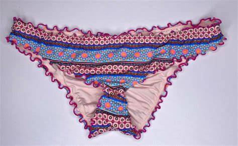 Shade Shore Ruffle Cheeky Bikini Bottoms Pink Print Gem