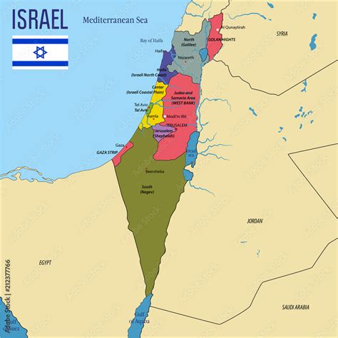 Stockvector Israel Map Adobe Stock