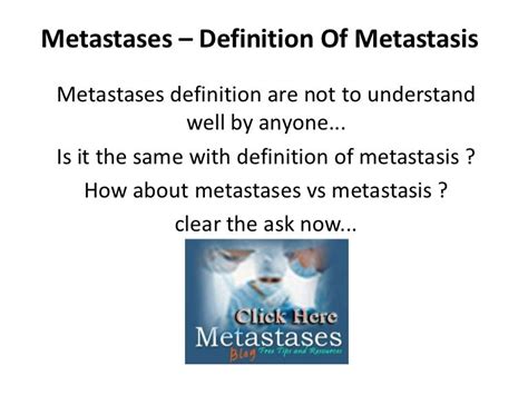 Metastases – Definition Of Metastasis