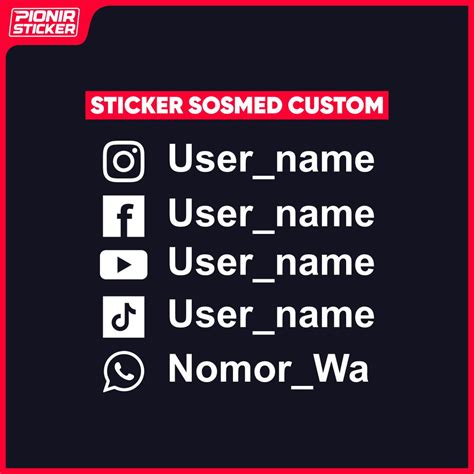 Jual Stker Nama Akun Sosial Media Cutting Sticker Tulisan Media Sosial