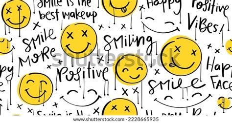 Smiling Emoji Face Drawing Text Words Stock Vector (Royalty Free ...