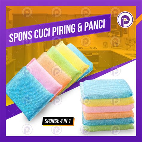 Jual Spons Cuci Piring Sikat Panci Stainless Sabun Piring Sponge Spon