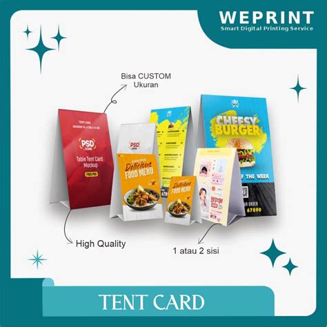 Jual Cetak Tent Card Artpaper Print Table Menu Custom Shopee Indonesia