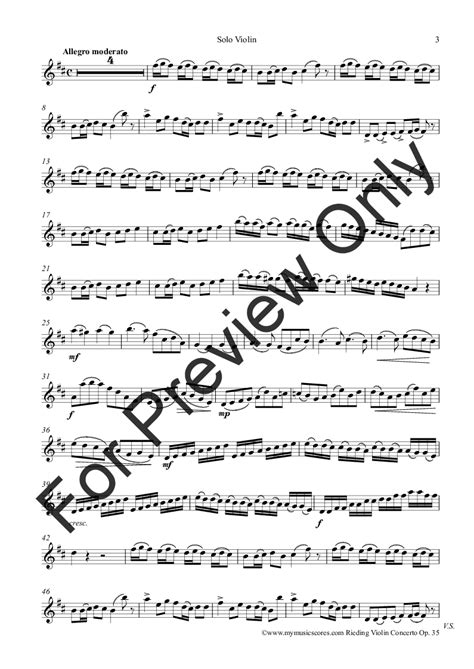 Violin Concerto In B Minor Op 35 By Oskar Rieding J W Pepper Sheet Music