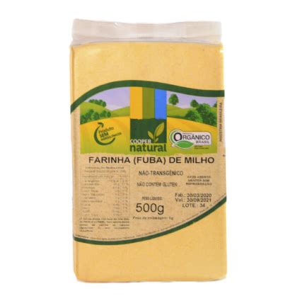 Farinha Fuba De Milho Amarela Organico Coopernatural 500g Alimentos