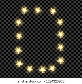 Gold Bright Glowing Shining Star Flares Stock Vector Royalty Free