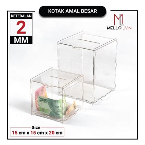 Jual Kotak Amal Kotak Saran Akrilik Box Transparan Acrylic Medium