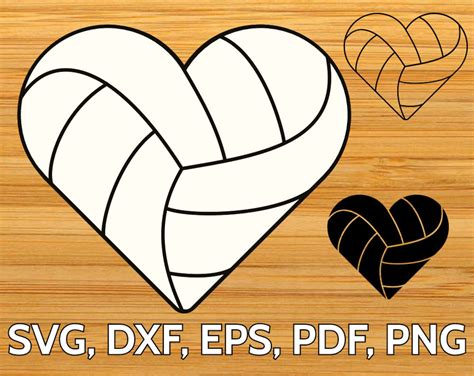 Volleyball Heart Svg Designs Volleyball Love Svg Cut Files Etsy