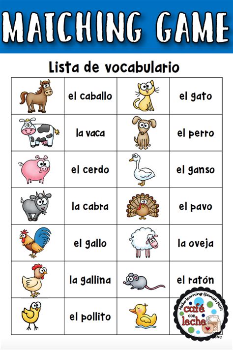 Spanish Words For Animals