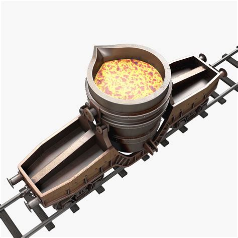 Hot Metal Ladle Transfer Car 3D Model 49 Obj Fbx Max Free3D