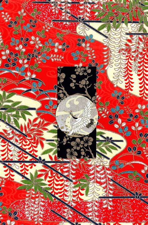 Collage Japanese Washi Yuzen Chiyogami Origami Paper Collage By