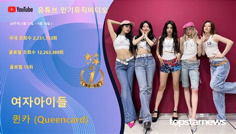 여자아이들의 퀸카 Queencard 20주차 유튜브 인기 뮤비 1위…뉴진스 다니엘·아이브·여자아이들·에스파 Top5