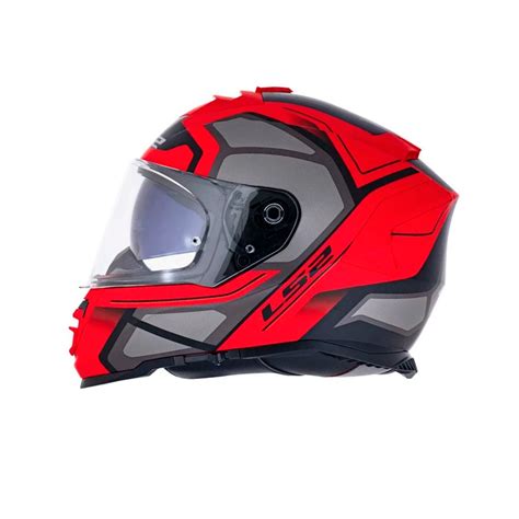 Capacete LS2 FF800 Storm Faster Matt Vermelho Titanium SBS Motos