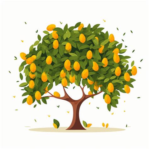 Mango Tree Clipart in Minimalist Art Style: 4K Vector Clipart – IMAGELLA