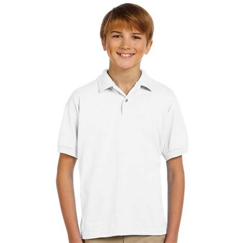 Awd Plain White Kids 100 Polyester Polo Shirts