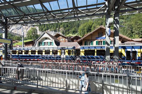 Lauterbrunnen Train Station Switzerland Stock Photo - Download Image ...