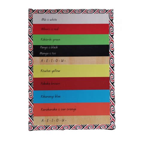 Wooden Learning Board Maori Colour Song