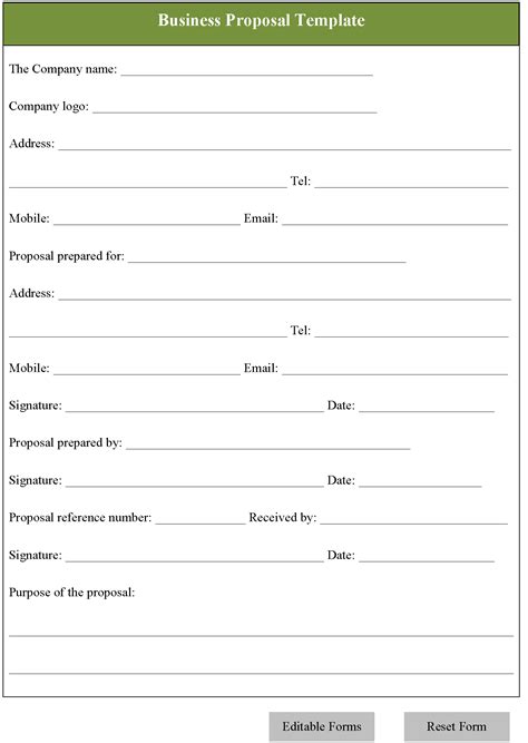 Business Proposal Template | Editable PDF Forms