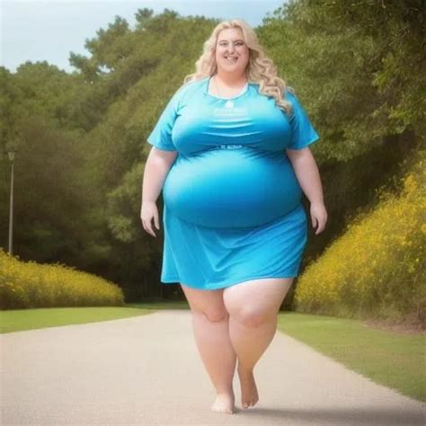 Photo Realistic Full Body Photo Of An Tall Obese Wom