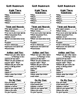 QAR Bookmark-3 Bookmarks included! by Ali Oakley | TPT