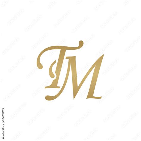 Initial Letter Tm Overlapping Elegant Monogram Logo Luxury Golden