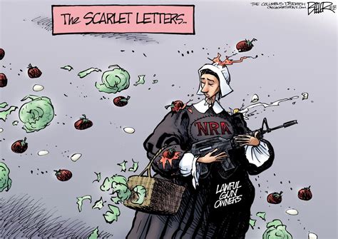 Political cartoon U.S. NRA gun owners Scarlet Letter | The Week