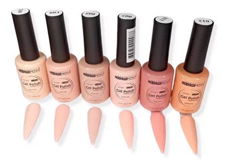 Set De 6 Esmaltes Permanentes Nude Cherimoya 8ml Cuotas sin interés