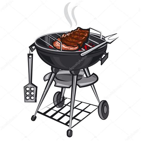 Grill With Meat Stock Vector By Olegtoka