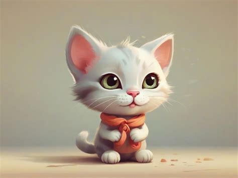 Premium Photo Free Vector Little Cute Cat Cartoon Character