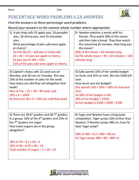 6th Grade Math Problems