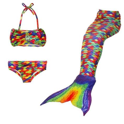 Maillot de Bain Queue de Sirène Bikini Mermaid Pièces Ensembles Bleu
